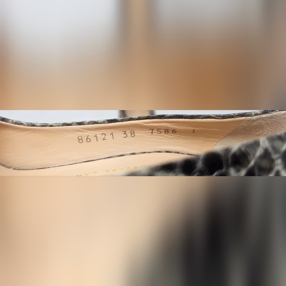 Giuseppe Zanotti Embossed Leather Pumps Heels Black Grey Peep Toe Sz EUR 38 US 8 - Picture 12 of 16